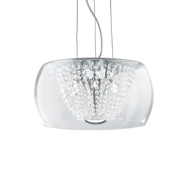 Ceiling Lights - Audi-61 - Crystal with Clear Glass 8 Light Hanging Pendant IdealLux-133881 - Audi-61 - Crystal with Clear Glass 8 Light Hanging Pendant