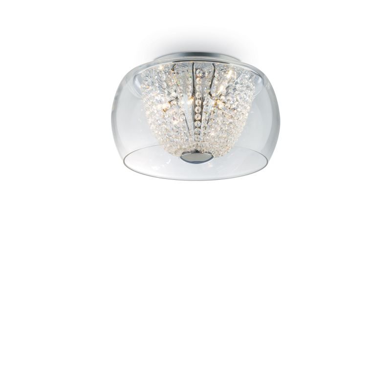 Ceiling Lights - Audi-61 - Crystal with Clear Glass 6 Light Ceiling Lamp IdealLux-133898 - Audi-61 - Crystal with Clear Glass 6 Light Ceiling Lamp