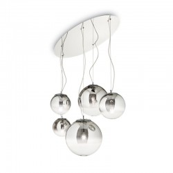 Mapa Fade - Chrome 5 Light Cluster Pendant with Ombre Smoked Glass Mapa Fade - Chrome 5 Light Cluster Pendant with Ombre Smoked Glass