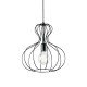 Ceiling Lights - Ampolla - Black Metal Cage Single Hanging Pendant IdealLux-148502 - Ampolla - Black Metal Cage Single Hanging Pendant