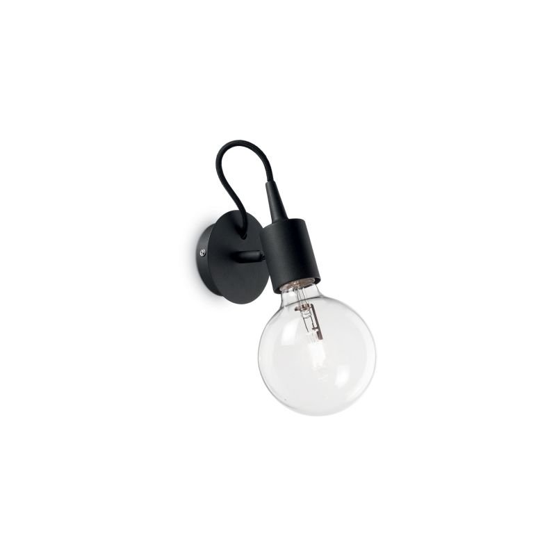 IdealLux-148908 - Edison - Black Metal Single Wall Lamp