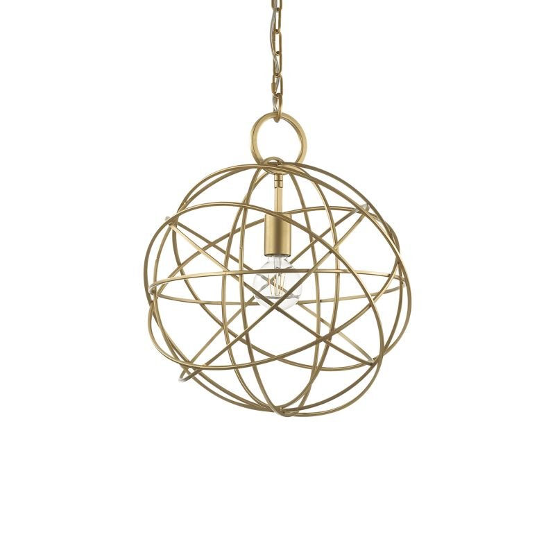 IdealLux-155968 - Konse - Gold Metal Circular Single Hanging Pendant