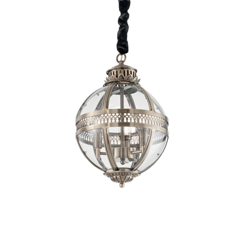 Ceiling Lights - World - Big Clear Globe 3 Light Lantern Pendant IdealLux-156316 - World - Big Clear Globe 3 Light Lantern Pendant