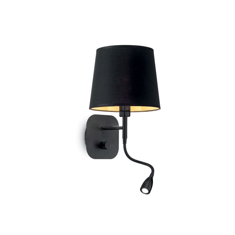 IdealLux-158242 - Nordik - Black and Gold Fabric Mother and Child LED Wall Lamp