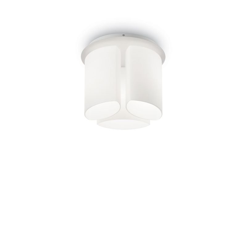 Ceiling Lights - Almond - White Decorative Glass 3 Light Ceiling Lamp IdealLux-159638 - Almond - White Decorative Glass 3 Light Ceiling Lamp