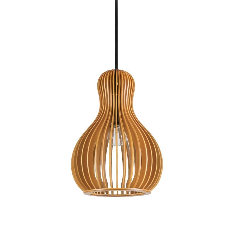 IdealLux-159867 - Citrus - Natural Wood Cage Single Hanging Pendant