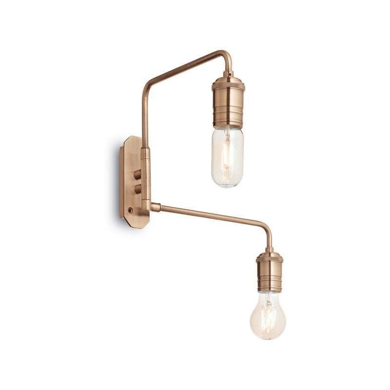 IdealLux-160245 - Triumph - Antiqued Brass 2 Light Wall Lamp