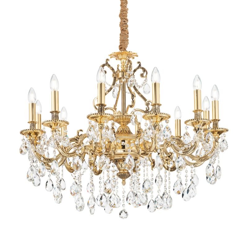 IdealLux-164960 - Gioconda - Crystal and Gold 12 Light Chandelier