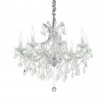 Napoleon - Chrome 8 Light Chandelier with Clear Glass & Crystal