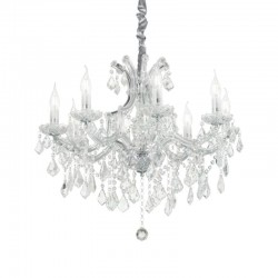 Napoleon - Chrome 8 Light Chandelier with Clear Glass & Crystal Napoleon - Chrome 8 Light Chandelier with Clear Glass & Crystal