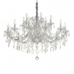 Napoleon - Chrome 18 Light Chandelier with Clear Glass & Crystal