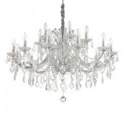 Napoleon - Chrome 18 Light Chandelier with Clear Glass & Crystal Napoleon - Chrome 18 Light Chandelier with Clear Glass & Crystal