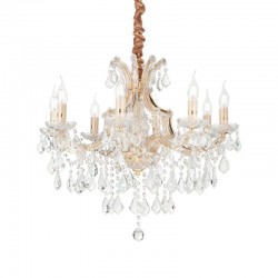 Napoleon - Gold 8 Light Chandelier with Clear Glass & Crystal Napoleon - Gold 8 Light Chandelier with Clear Glass & Crystal