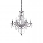 Amadeus - Chrome 6 Light Chandelier with Clear Glass & Crystal