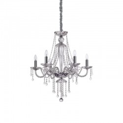 Amadeus - Chrome 6 Light Chandelier with Clear Glass & Crystal Amadeus - Chrome 6 Light Chandelier with Clear Glass & Crystal