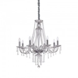 Amadeus - Chrome 8 Light Chandelier with Clear Glass & Crystal Amadeus - Chrome 8 Light Chandelier with Clear Glass & Crystal