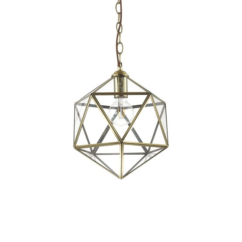 IdealLux-168852 - Deca - Small Antique Brass Lantern Hanging Pendant