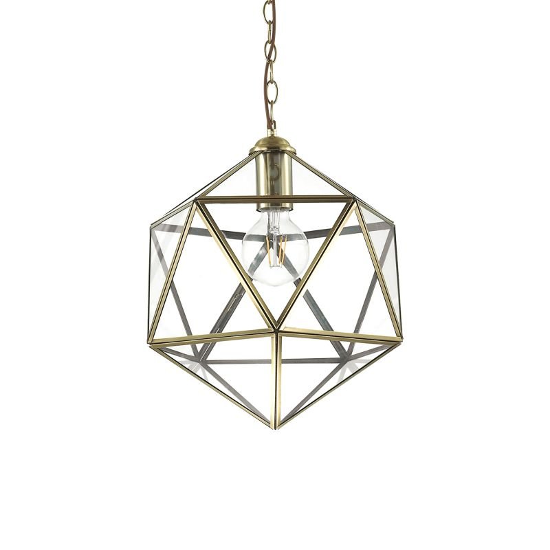 IdealLux-168869 - Deca - Big Antique Brass Lantern Hanging Pendant