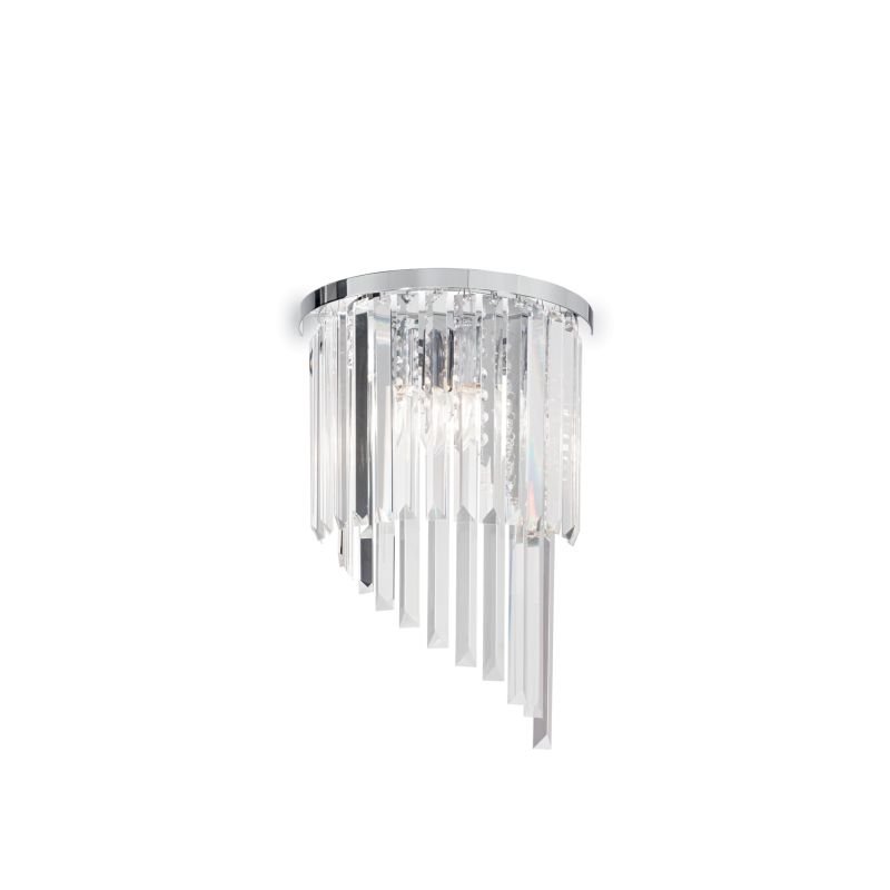 IdealLux-168913 - Carlton - Crystal with Chrome 3 Light Wall Lamp