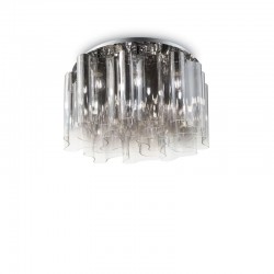 Compo - Chrome 10 Light Ceiling Lamp with Smoked Decorative Glass Compo - Chrome 10 Light Ceiling Lamp with Smoked Decorative Glass
