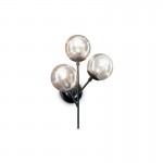 Kepler - Black 3 Light Wall Lamp with Amber Glass Kepler - Black 3 Light Wall Lamp with Amber Glass