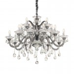 Colossal - Chrome 15 Light Chandelier with Grey & Clear Glass Colossal - Chrome 15 Light Chandelier with Grey & Clear Glass