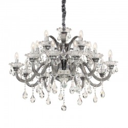 Colossal - Chrome 15 Light Chandelier with Grey & Clear Glass Colossal - Chrome 15 Light Chandelier with Grey & Clear Glass