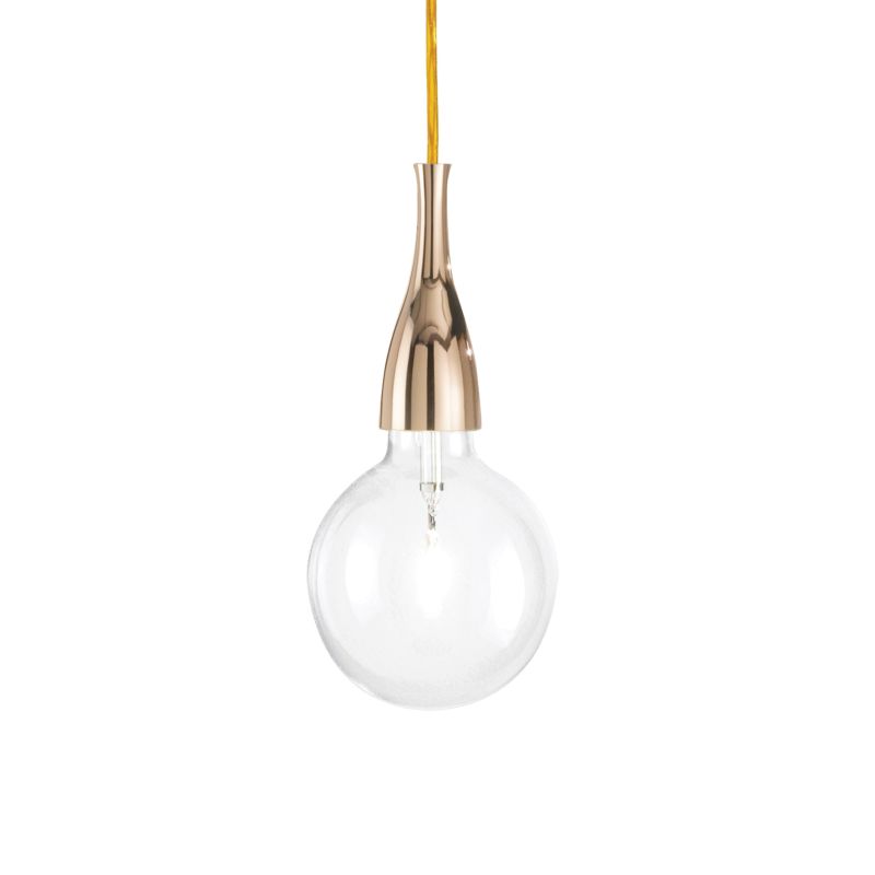 Ceiling Lights - Minimal - Gold Metal Single Hanging Pendant IdealLux-009391 - Minimal - Gold Metal Single Hanging Pendant