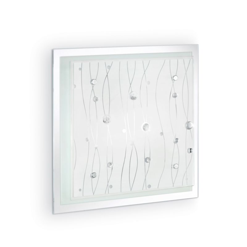 IdealLux-081441 - Ocean - Glass with Mirror 3 Light Ceiling Lamp