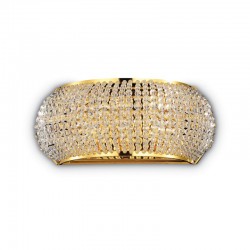Pasha - Gold 3 Light Wall Lamp with Crystal Pasha - Gold 3 Light Wall Lamp with Crystal