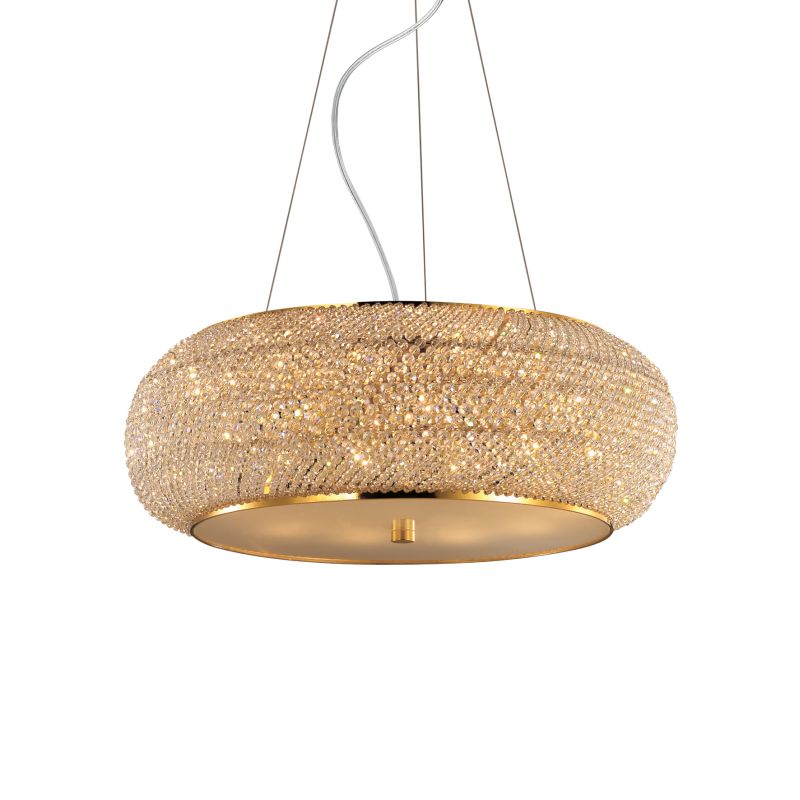 IdealLux-082257 - Pasha - Crystal with Gold 10 Light Hanging Pendant