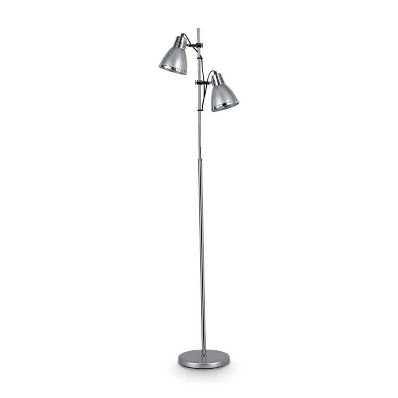 Table & Floor Lamp - Elvis - Silver with Chrome 2 Light Floor Lamp IdealLux-042794 - Elvis - Silver with Chrome 2 Light Floor Lamp