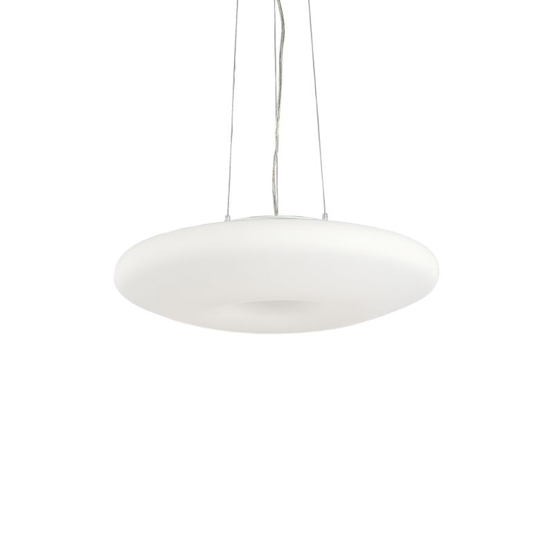 IdealLux-101125 - Glory - White Round Glass 3 Light Hanging Pendant