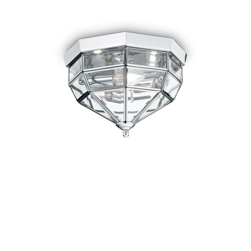 Ceiling Lights - Norma - Chrome 3 Light Lantern Ceiling Lamp IdealLux-094793 - Norma - Chrome 3 Light Lantern Ceiling Lamp