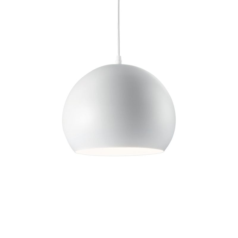 Ceiling Lights - Pandora - Matt White Metal Single Hanging Pendant IdealLux-005218 - Pandora - Matt White Metal Single Hanging Pendant