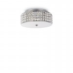 Roma - Chrome 4 Light Ceiling Lamp with Crystal & Glass Diffuser Roma - Chrome 4 Light Ceiling Lamp with Crystal & Glass Diffuser