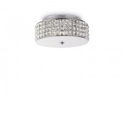 Roma - Chrome 4 Light Ceiling Lamp with Crystal & Glass Diffuser Roma - Chrome 4 Light Ceiling Lamp with Crystal & Glass Diffuser