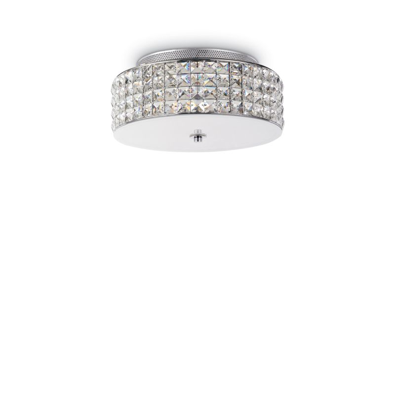 IdealLux-093093 - Roma - Crystal with Glass Diffuser 4 Light Ceiling lamp