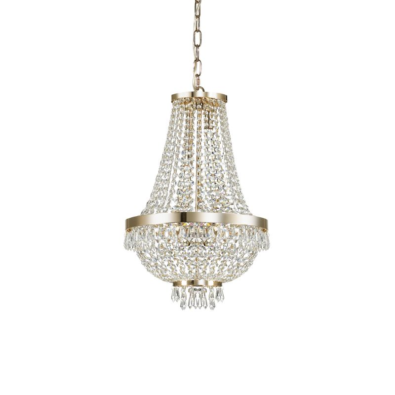IdealLux-114729 - Caesar - Crystal with Gold 6 Light Chandelier