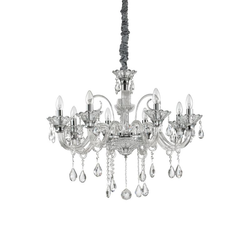 IdealLux-114194 - Colossal - Transparent Glass with Chrome 6 Light Chandelier