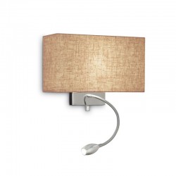 Hotel - Chrome Mother & Child LED Wall Lamp with Beige Shade Hotel - Chrome Mother & Child LED Wall Lamp with Beige Shade