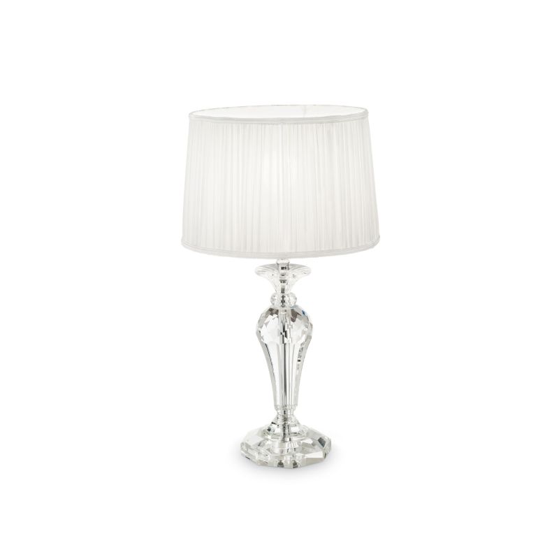 IdealLux-122885 - Kate - White Organza with Crystal Table Lamp -Round