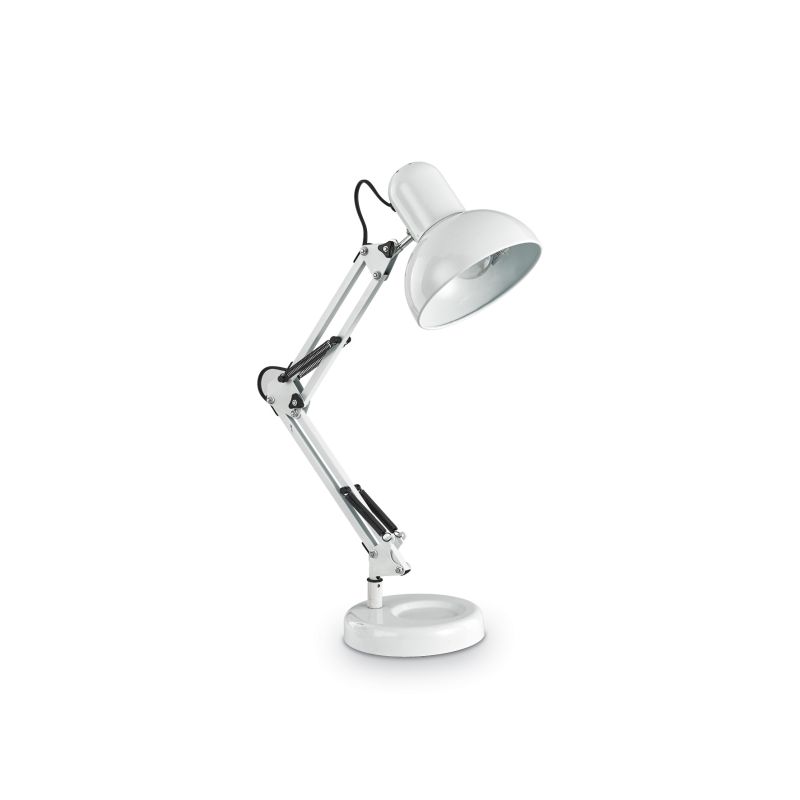 IdealLux-108117 - Kelly - Adjustable White Metal Table Lamp
