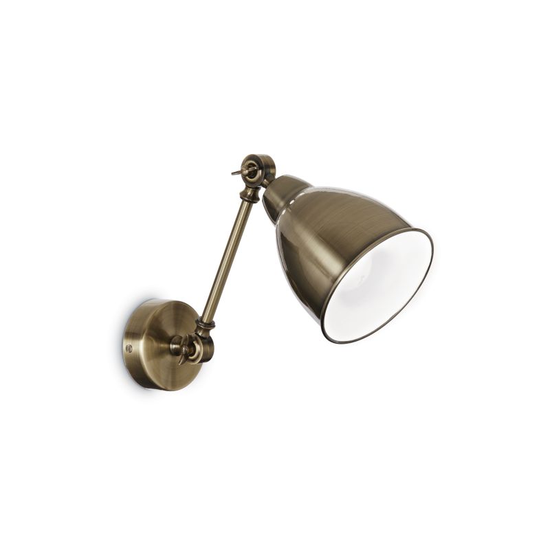IdealLux-027876 - Newton - Adjustable Antique Brass Wall Lamp