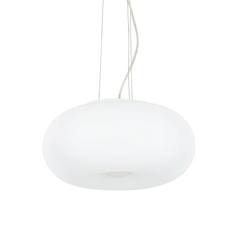 IdealLux-095226 - Ulisse - Small White Glass 3 Light Hanging Pendant