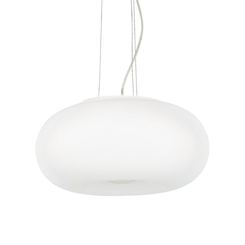 IdealLux-098616 - Ulisse - Big White Glass 3 Light Hanging Pendant