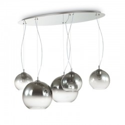 Nemo Plus - Chrome 5 Light Cluster Pendant with Ombre Glass Nemo Plus - Chrome 5 Light Cluster Pendant with Ombre Glass