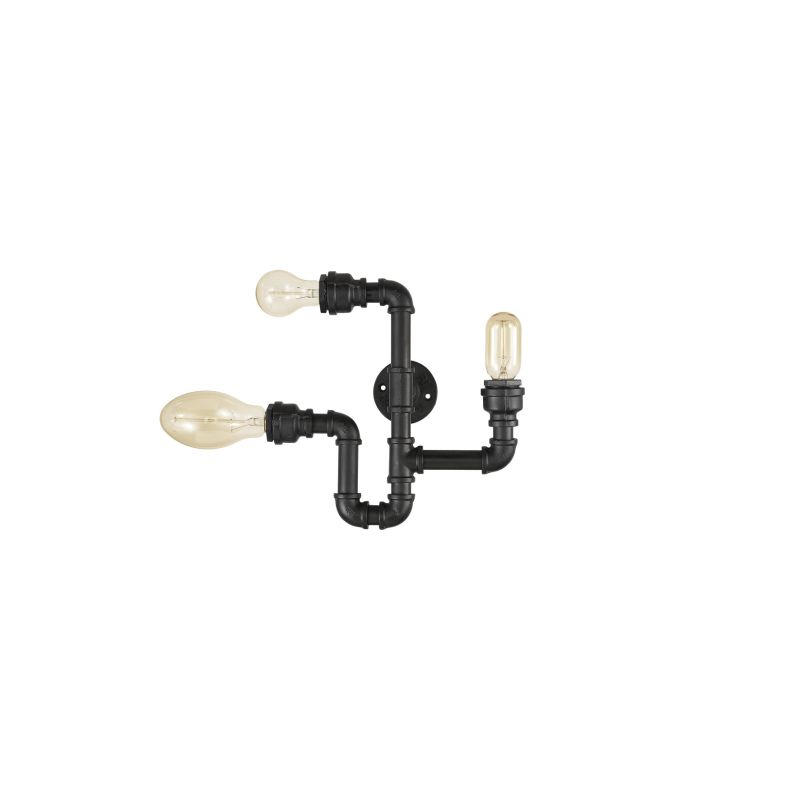 Wall Lights - Plumber - Black Metal Hydraulic 3 Light Ceiling/Wall Lamp IdealLux-142517 - Plumber - Black Metal Hydraulic 3 Light Ceiling/Wall Lamp