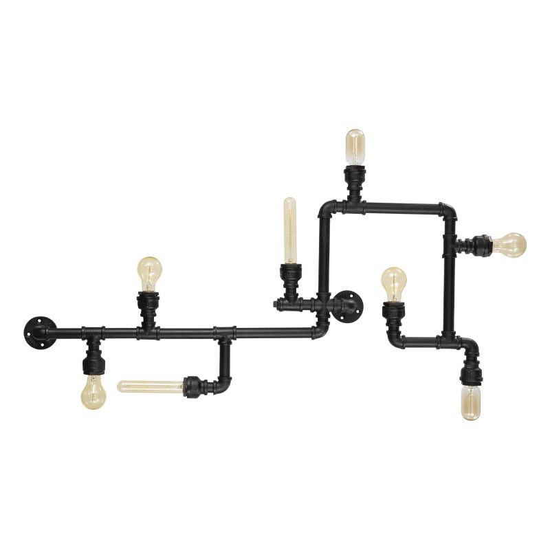 Ceiling Lights - Plumber - Black Metal Hydraulic 8 Light Ceiling/Wall Lamp IdealLux-136714 - Plumber - Black Metal Hydraulic 8 Light Ceiling/Wall Lamp