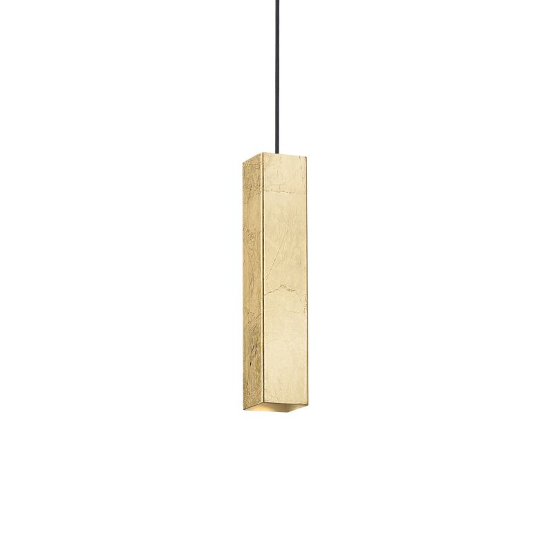 Ceiling Lights - Sky - Gold Metal Rectangle Single Pendant IdealLux-136936 - Sky - Gold Metal Rectangle Single Pendant